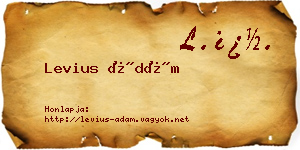 Levius Ádám névjegykártya